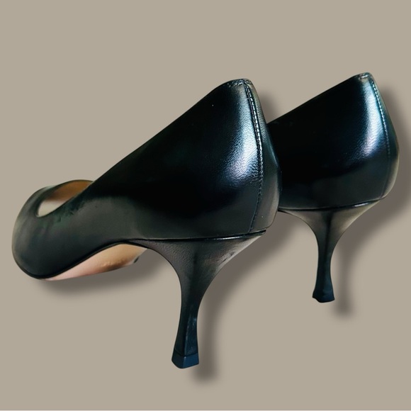 NWOT Stuart Weitzman Black Leather ‘Tippi 75’ Pointed Toe Pumps Size 11.5 - Picture 12 of 16